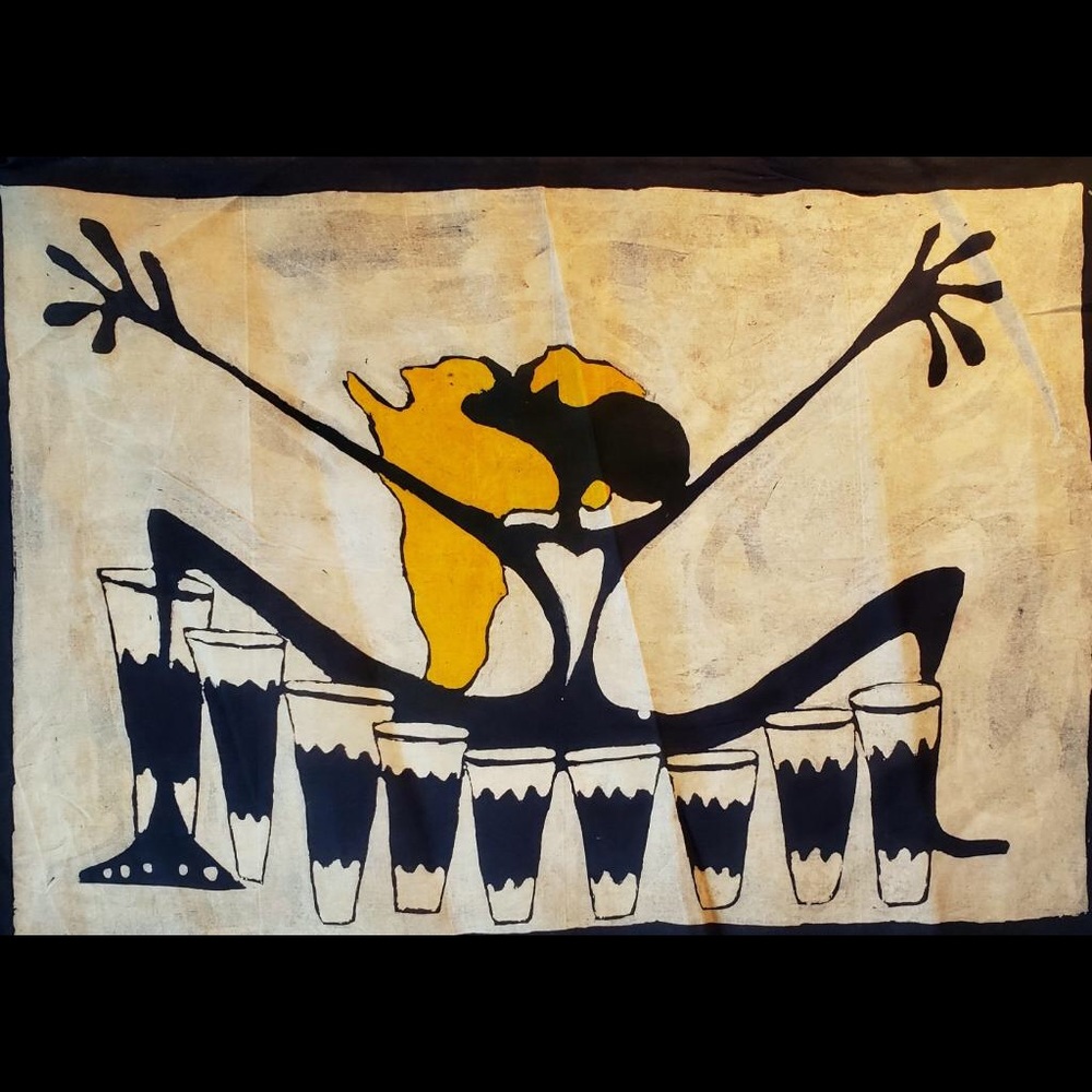 Kenyan African batik on cloth canvas